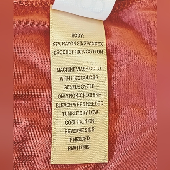 MOD BE EMBROIDERED CORAL COLOR BOHO CARDIGAN WOMEN'S SIZE M - Picture 5 of 6